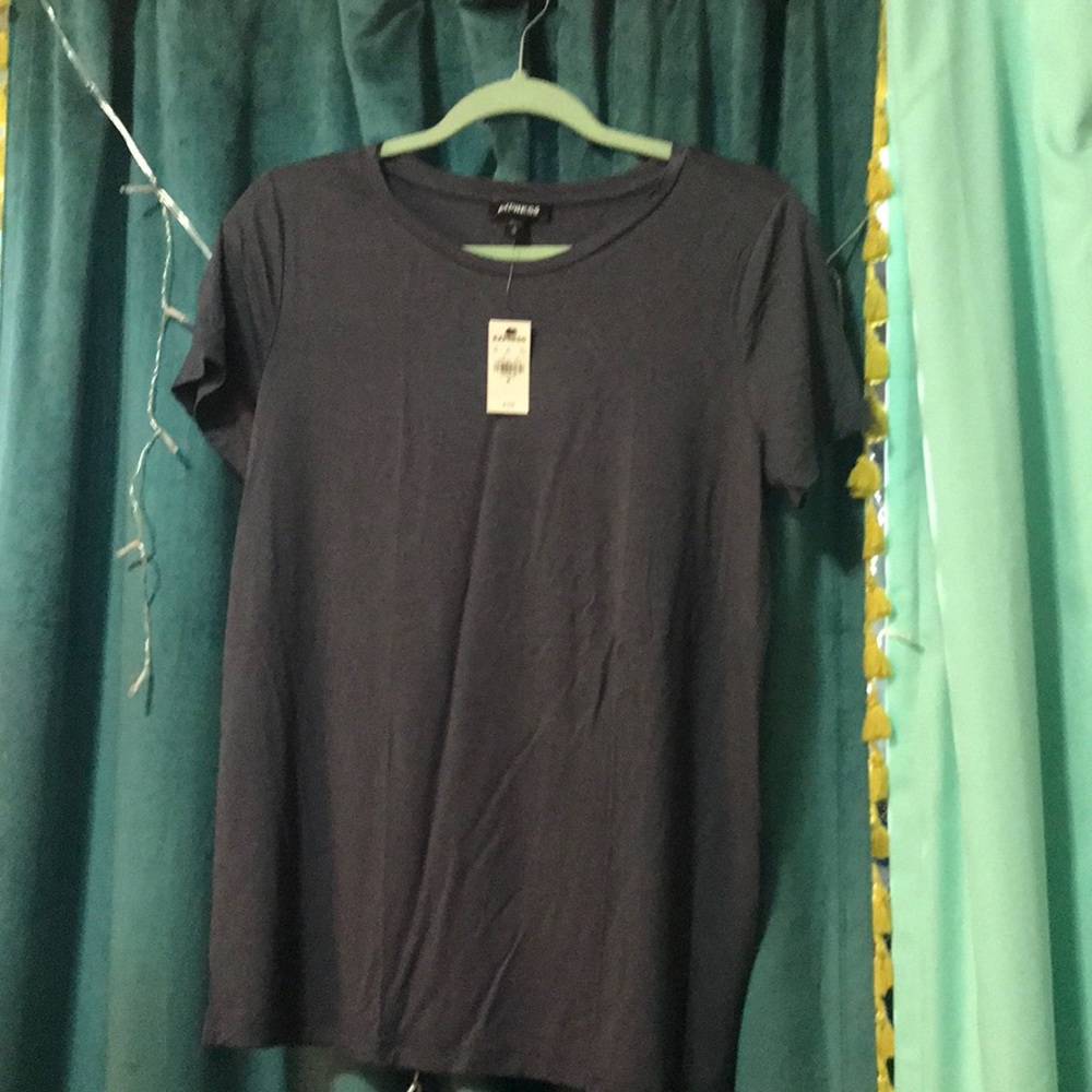 🦄🦄5/25Express Sz M silky Rayon Tee, Blue/Grey M